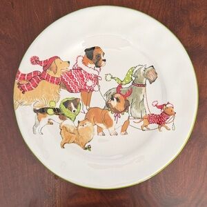Pier 1 Imports Park Avenue Puppies Dogs Salad Dessert Plate 8.75”